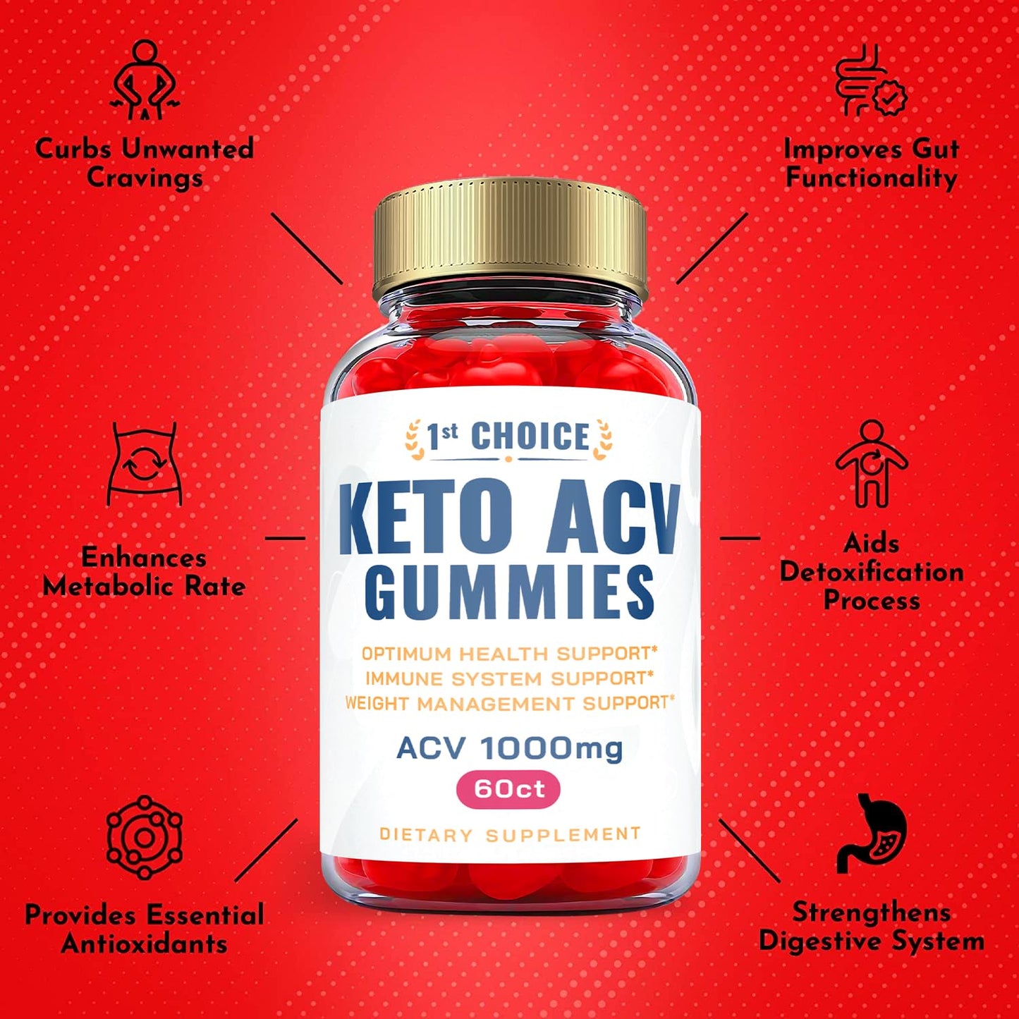 Ark Labs (2 Pack) 1st Choice Keto Gummies, 1st Choice ACV Gummies, 1st Choice Keto ACV