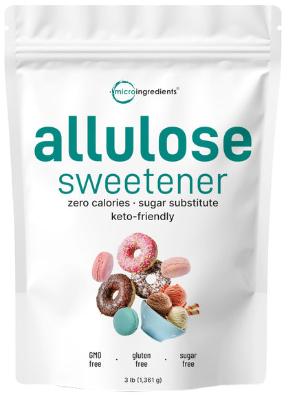 Allulose Sweetener, 3 Pounds (48 Ounces), Zero Calorie, Plant Based Sugar Alternative