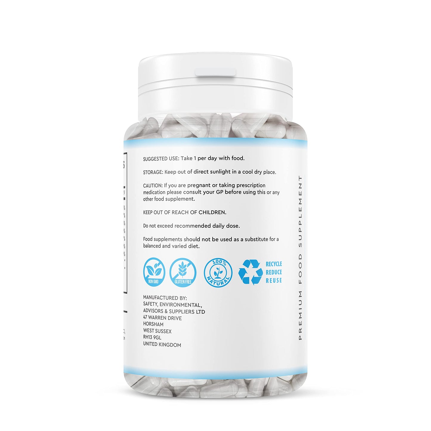 Marine Collagen Peptide Tablets 1200MG - 6 Month Supply - 180 High Strength Collagen Tablets