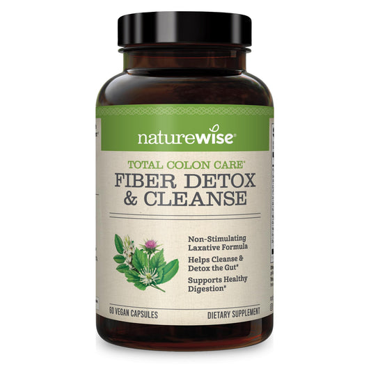 NatureWise Total Colon Care Fiber Cleanse with Herbal Laxatives, Prebiotics, & Digestive