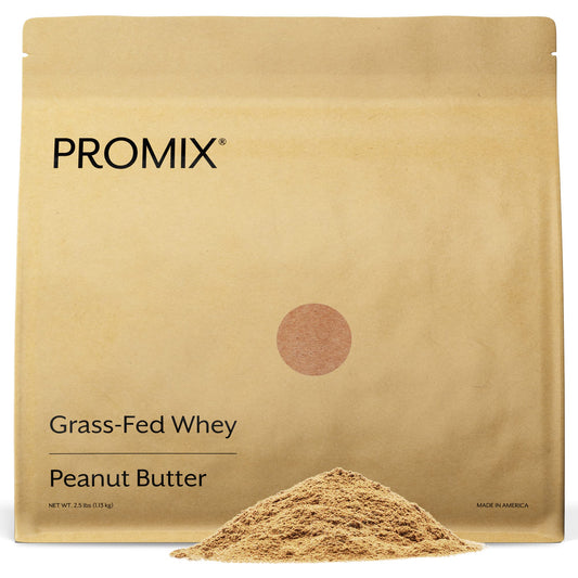 Promix Whey Protein Powder, Peanut Butter - 2.5lb Bulk - Grass-Fed & 100% All Natural 