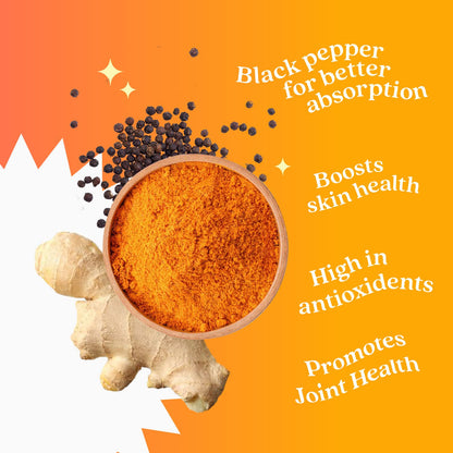 BeLive Turmeric Curcumin with Black Pepper & Ginger - 60 Gummies I Turmeric and Ginger