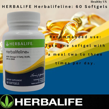 Herbalife Herbalifeline: 60 Softgels with Vitamin E, Marine Lipid Complex, Omega-3 Fatty