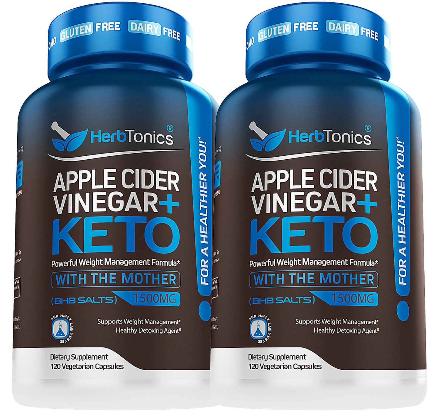 Herbtonics Apple Cider Vinegar Capsules with The Mother Plus Keto BHB