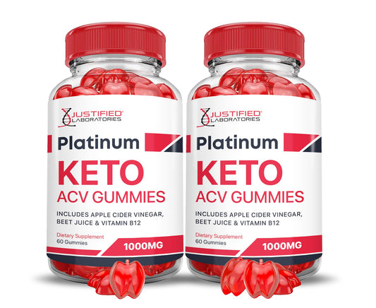 (2 Pack) Platinum Keto ACV Gummies Advanced Formula 1000MG Platinum Keto Gummies 