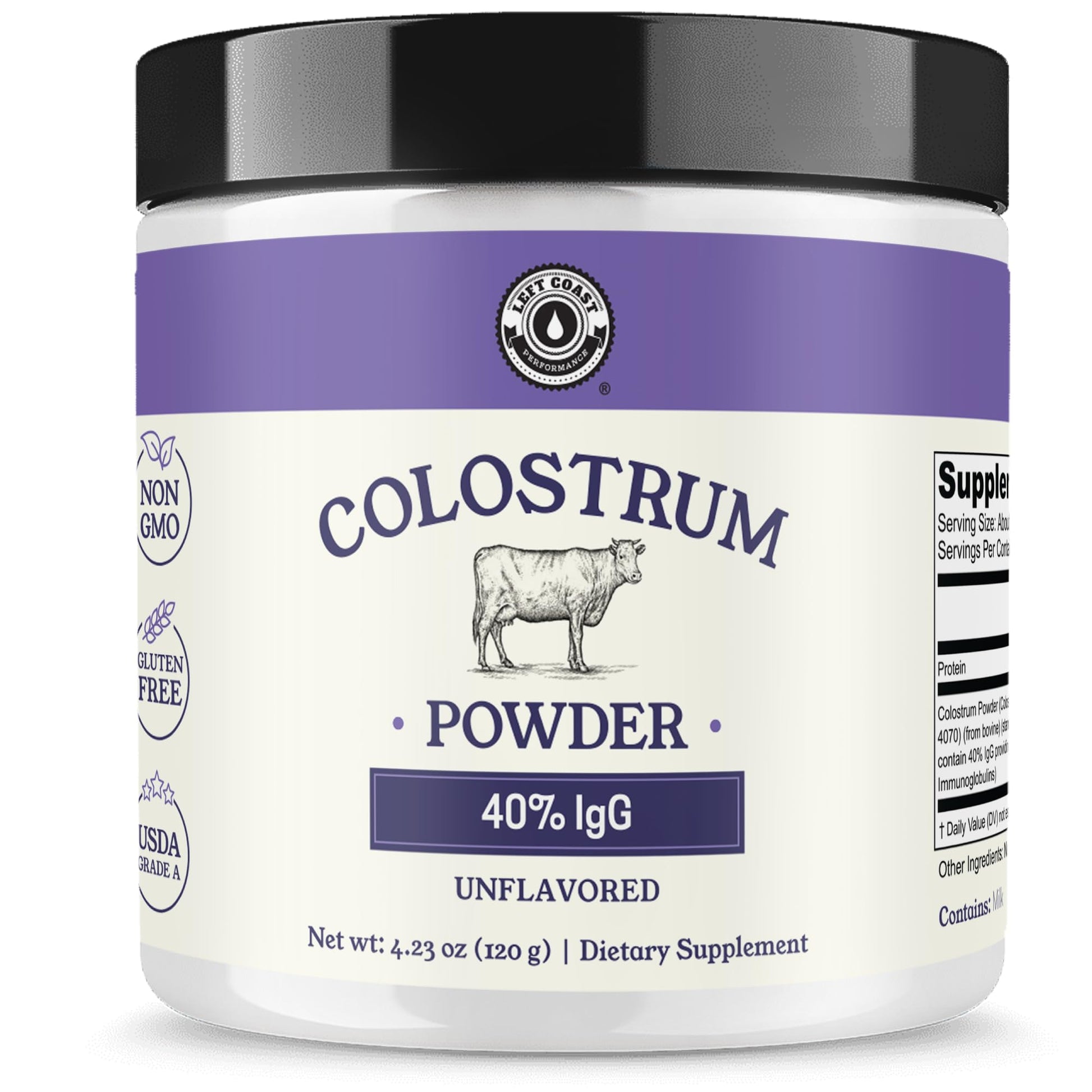 Colostrum Powder 40% IgG – USA Sourced Bovine Colostrum Supplement 