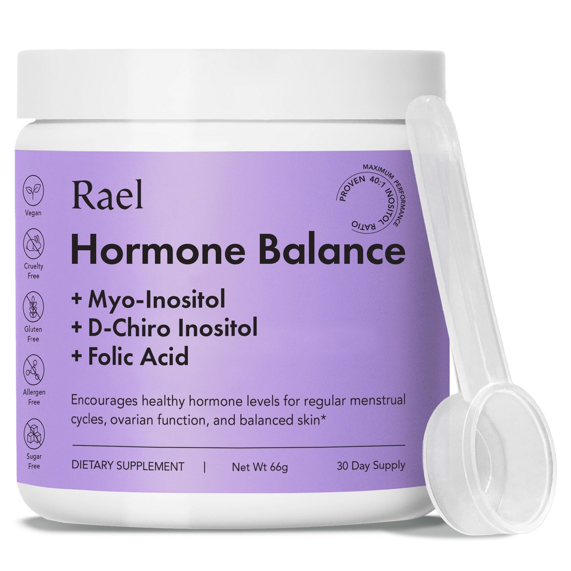 Rael Hormone Balance for Women, Myo Inositol Powder - Myo-Inositol & D-Chiro Inositol