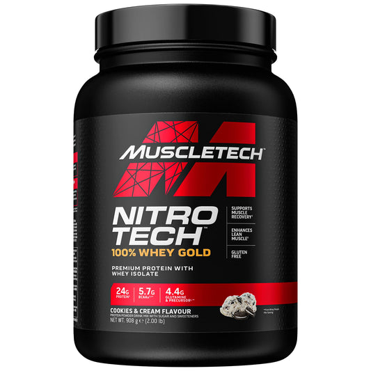 MuscleTech NitroTech 100% Whey Gold Protein Powder, Build Muscle Mass, Whey Isolate Protein Powder