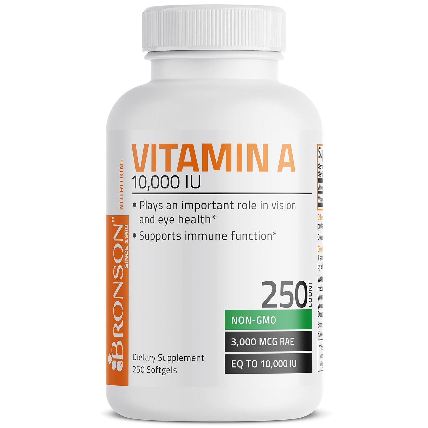 Bronson Vitamin A 10,000 IU Premium Non-GMO Formula Supports Healthy Vision