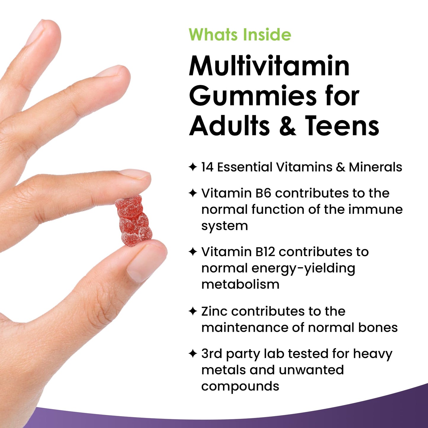 Multivitamin Gummies High Strength for Men Women - Vegetarian +14 Essential Vitamins