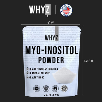 Myo-Inositol Powder 8oz, Natural Myo Inositol Supplement for Ovarian Support