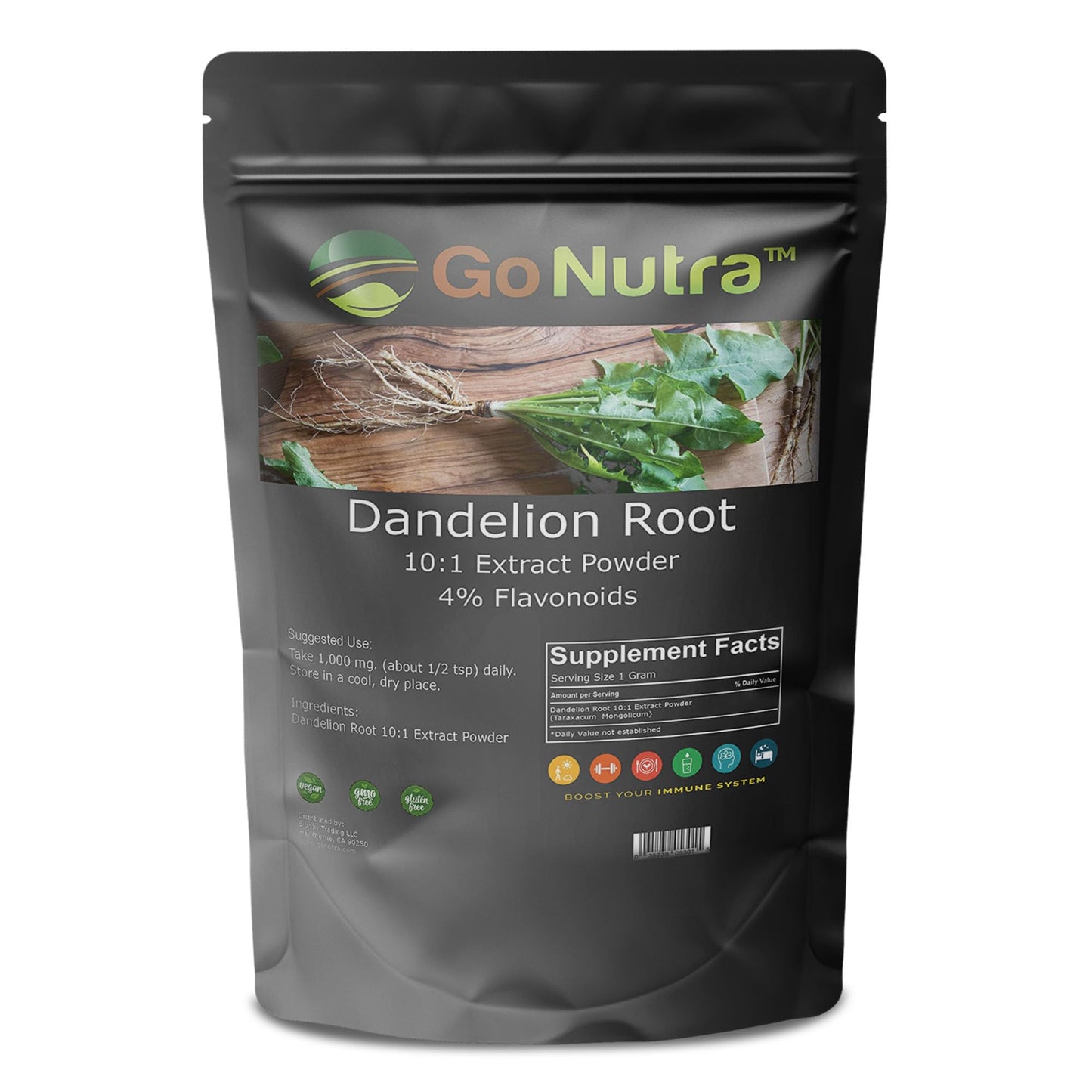 Go Nutra - Dandelion Root Powder, Potent 10:1 Dandelion Root Extract with 4% Flavonoids