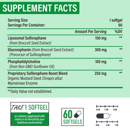 Osasuna Liposomal Sulforaphane 450MG, Maximum Absorption, Glucoraph