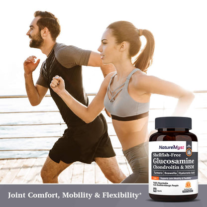 NatureMyst Glucosamine Chondroitin & MSM, Turmeric, Boswellia, Collagen, Hyaluronic