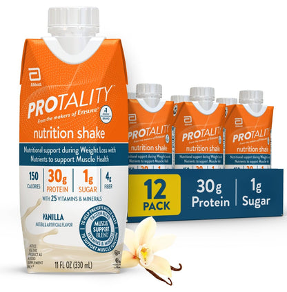 PROTALITY Vanilla Nutrition Shake | 30g Protein, 1g Sugar | Nutrition Support During