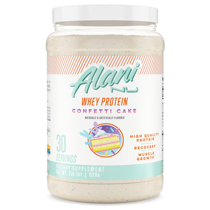 Alani Nu Whey Protein Powder Confetti Cake | 23g Protein with Low Sugar & Digestive Enzymes