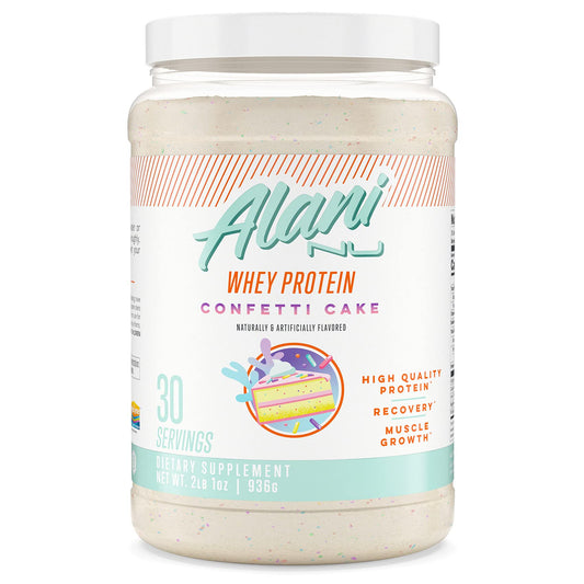 Alani Nu Whey Protein Powder Confetti Cake | 23g Protein with Low Sugar & Digestive Enzymes