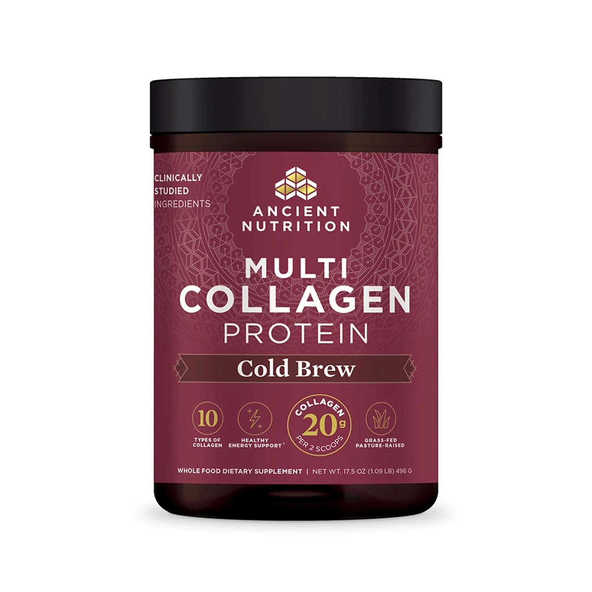 Ancient Nutrition Hydrolyzed Collagen Peptides Powder, Cold Brew Multi Collagen Protein 