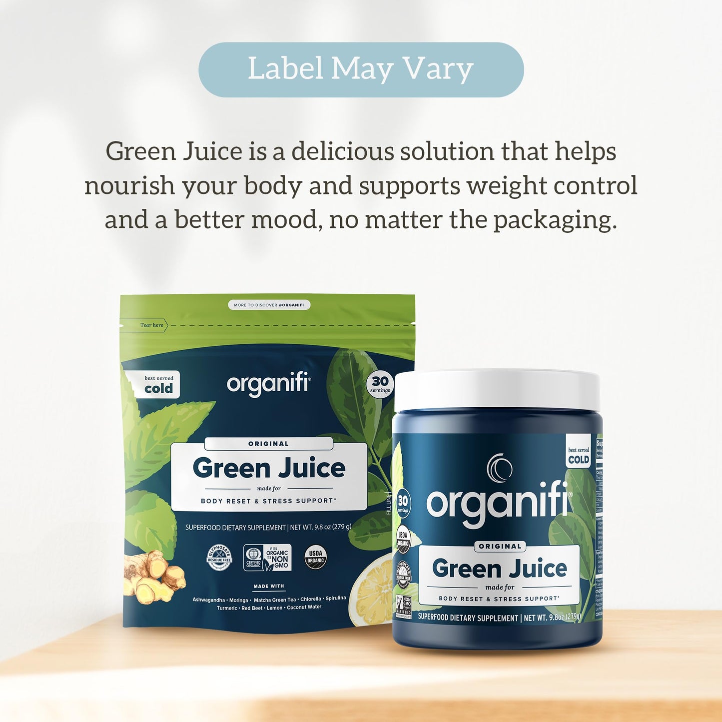 Organifi Green Juice - Powder Supplement with Organic Spirulina, Ashwagandha