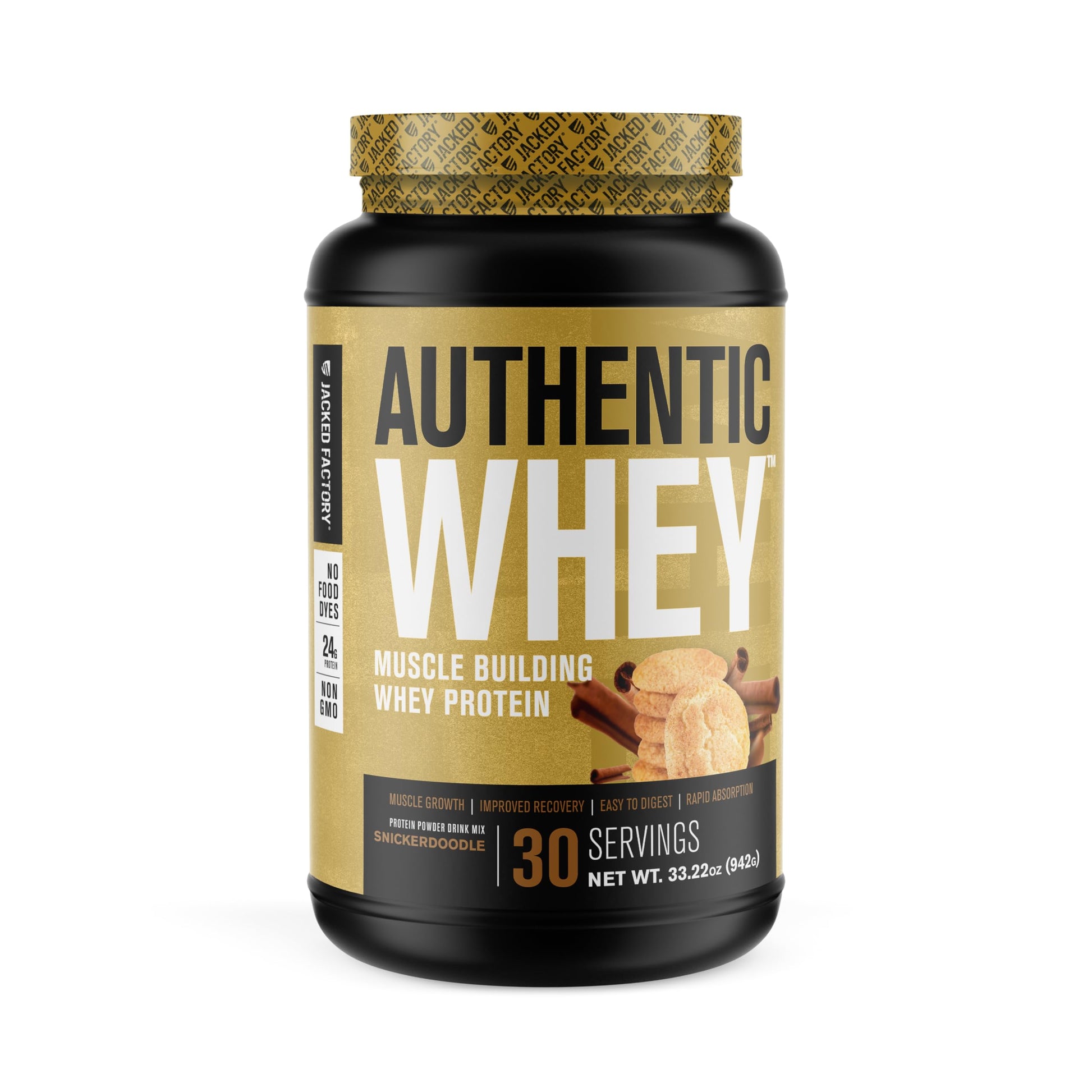 Jacked Factory Authentic Whey Muscle Building Whey Protein Powder - Low Carb