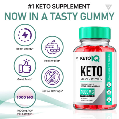 (3 Pack) Keto IQ KetoIQ Keto ACV Gummies, Keto IQ ACV Gummies Advanced Weight Loss