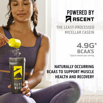 Ascent Casein Protein Powder - 25g Micellar Casein Powder with Zero Artificial Flavors