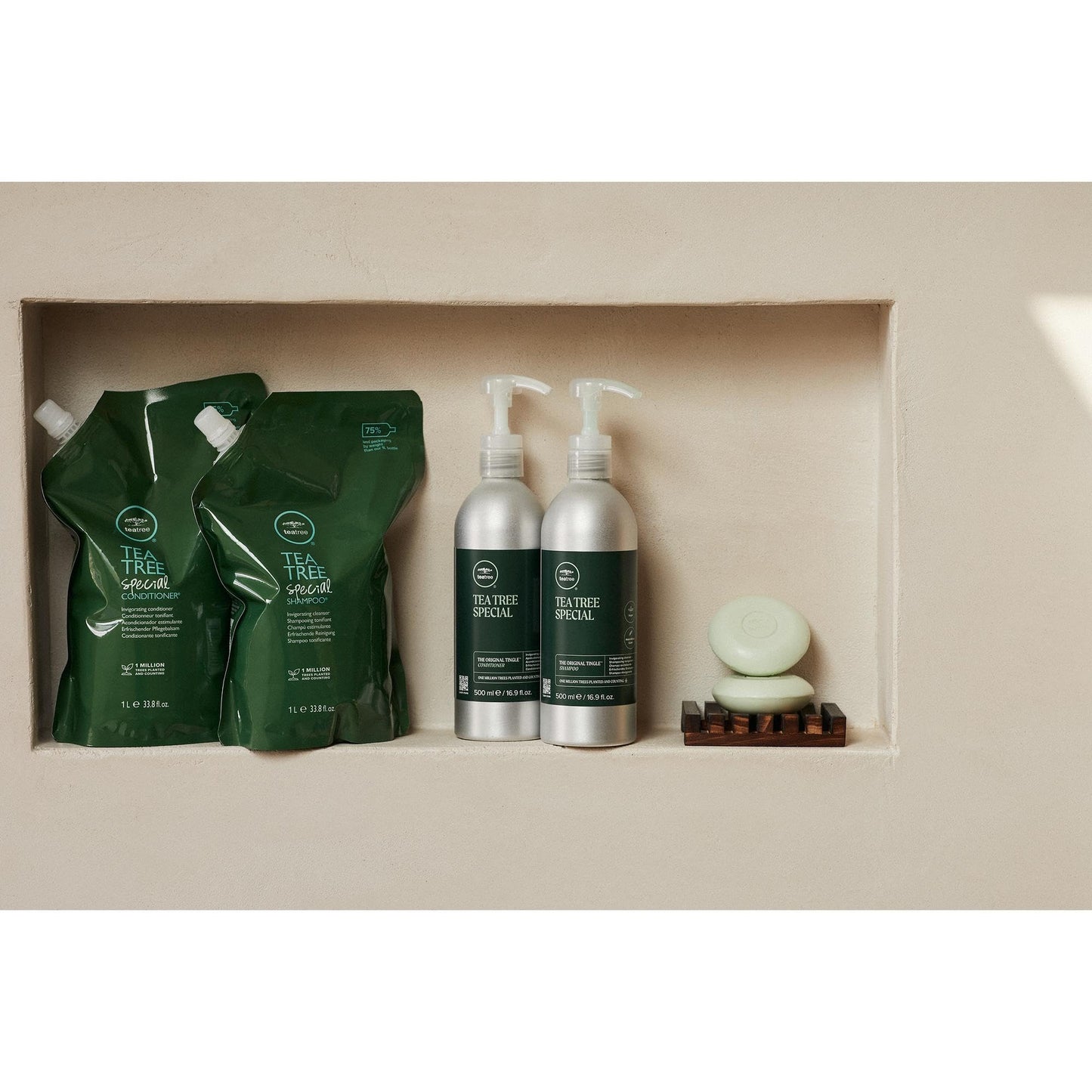 Tea Tree Special Shampoo Aluminum Bottle, Deep Cleans, Refreshes Scalp, For All Hair