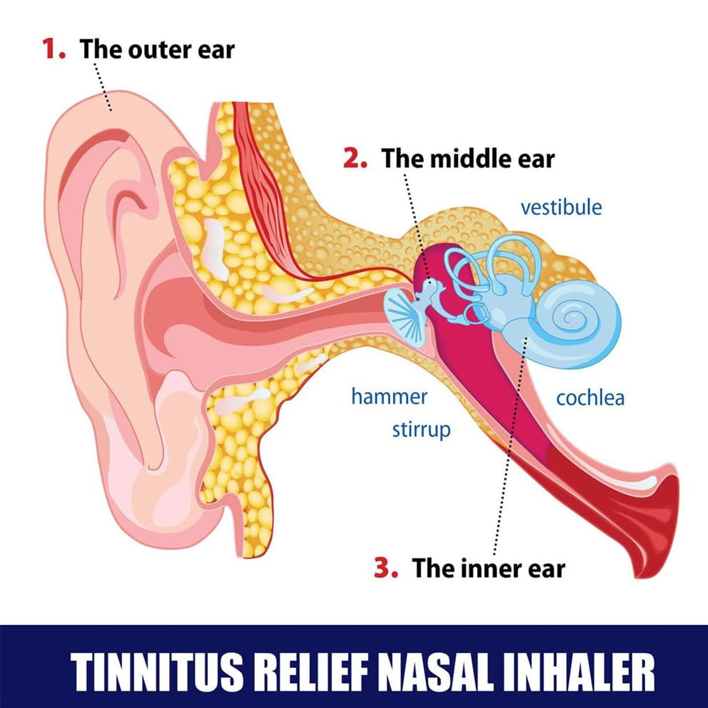 3/5/8PCS Echo Ease Tinnitus Inhaler, Tinnitus Relief for Ringing Ears Device, Auricalm Tinnitus