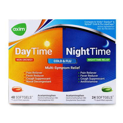 AXIM Day & Night 325-15-5-6.25 mg x 72 softgels