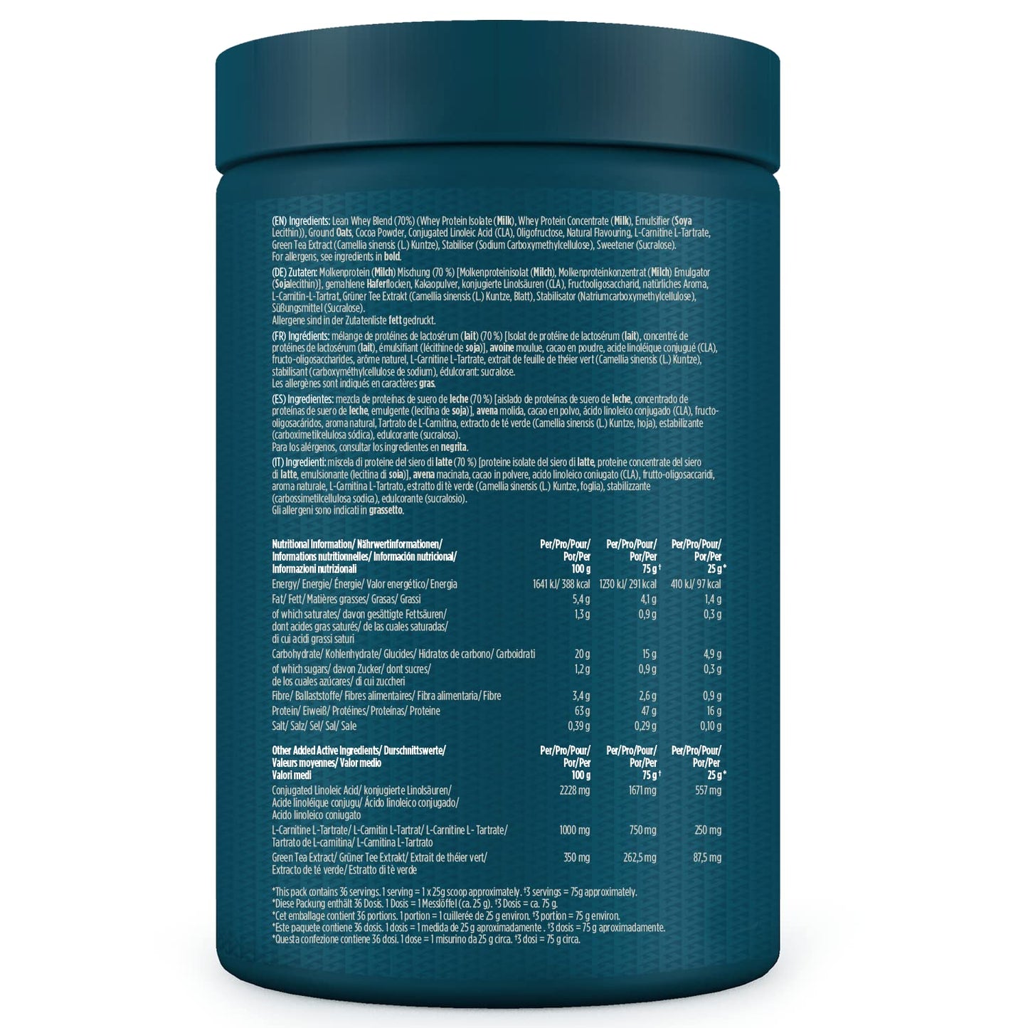 Kinetica Lean Protein Powder, Low Calorie, Grass Fed Whey, 72 Servings, Smooth Chocolate, 1.8kg