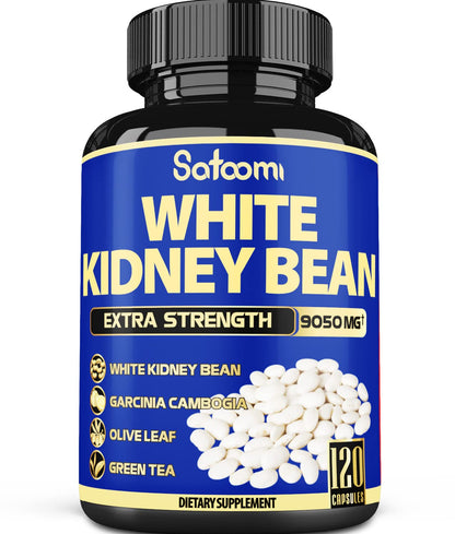 6in1 White Kidney Bean Extract Capsules 9050 Mg - with Garcinia Cambogia, Olive Leaf