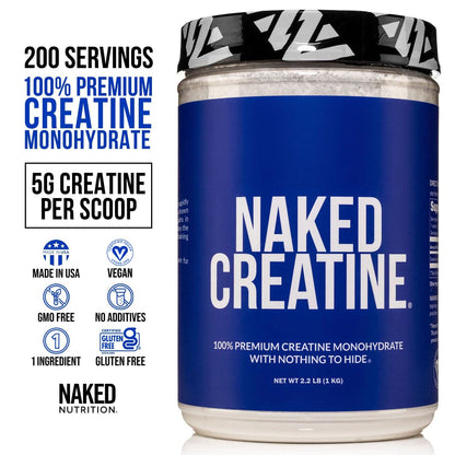 Pure Creatine Monohydrate – 200 Servings - 1,000 Grams, 2.2lb Bulk, Vegan, Non-GMO