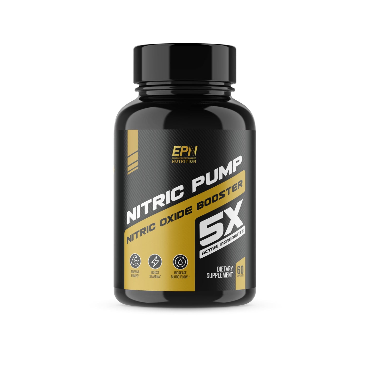 Nitric Pump 5X | #1 Rated Nitric Oxide Booster Supplement | Stim Free Pre Workout