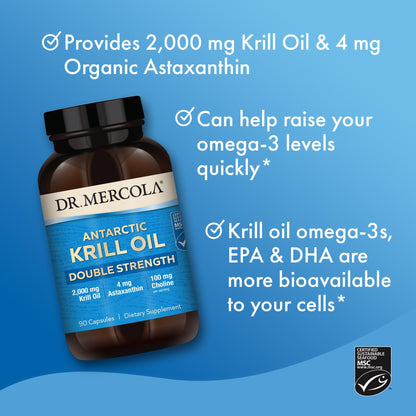 Dr. Mercola Krill Oil Double Strength, 90 Servings (270 Capsules), Dietary Supplement