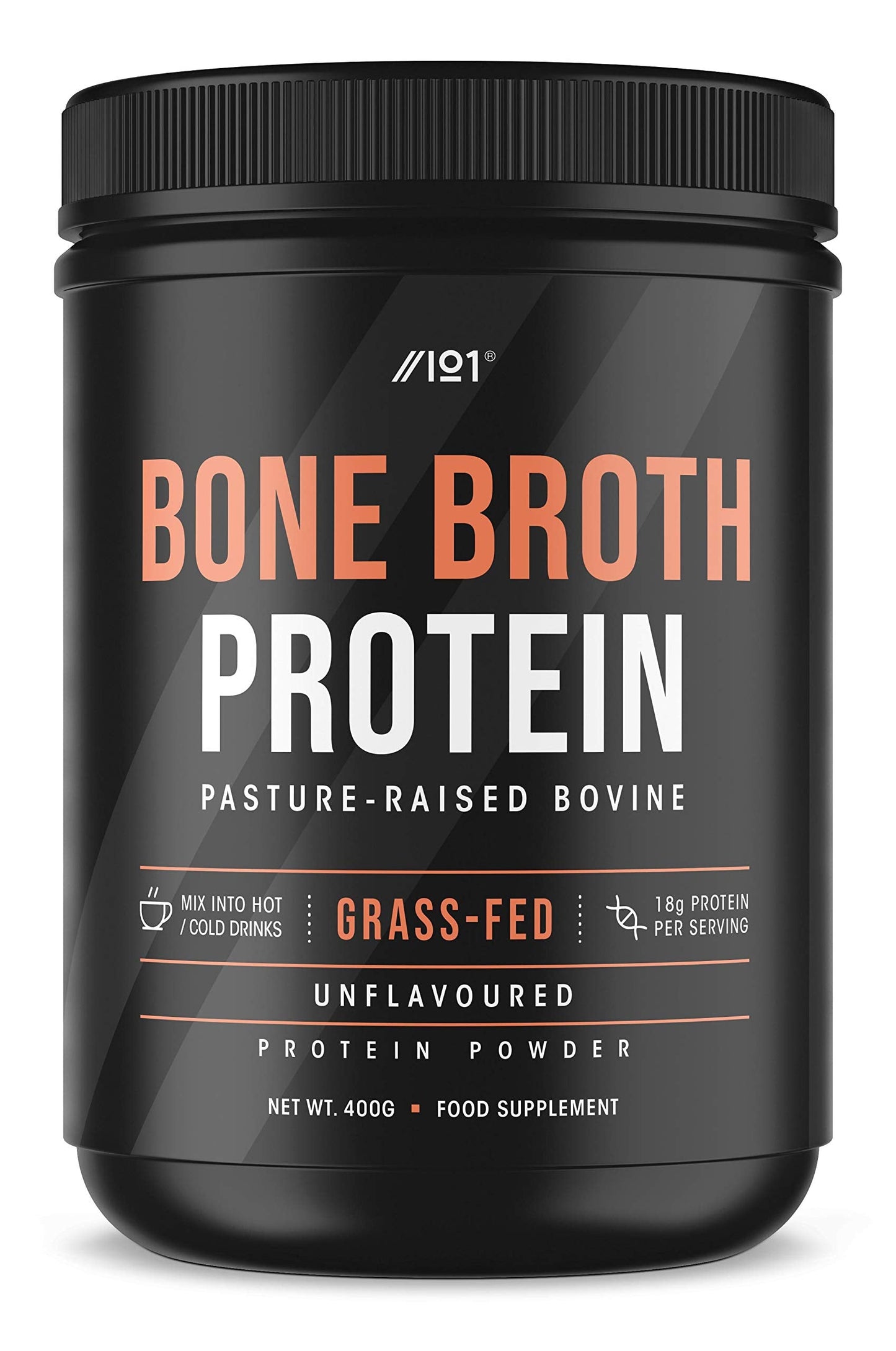 Bone Broth Beef Protein Powder - 400g - Unflavoured - 100% Grass-Fed & Pasture Raised Beef 