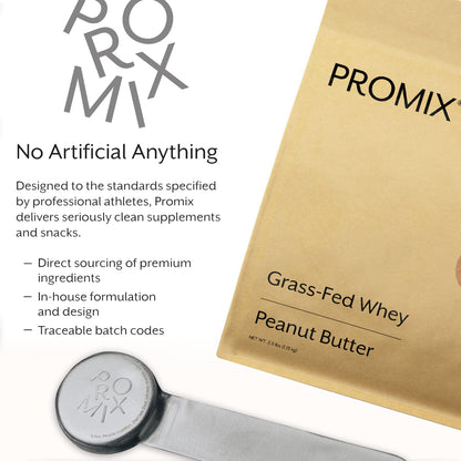 Promix Whey Protein Powder, Peanut Butter - 2.5lb Bulk - Grass-Fed & 100% All Natural