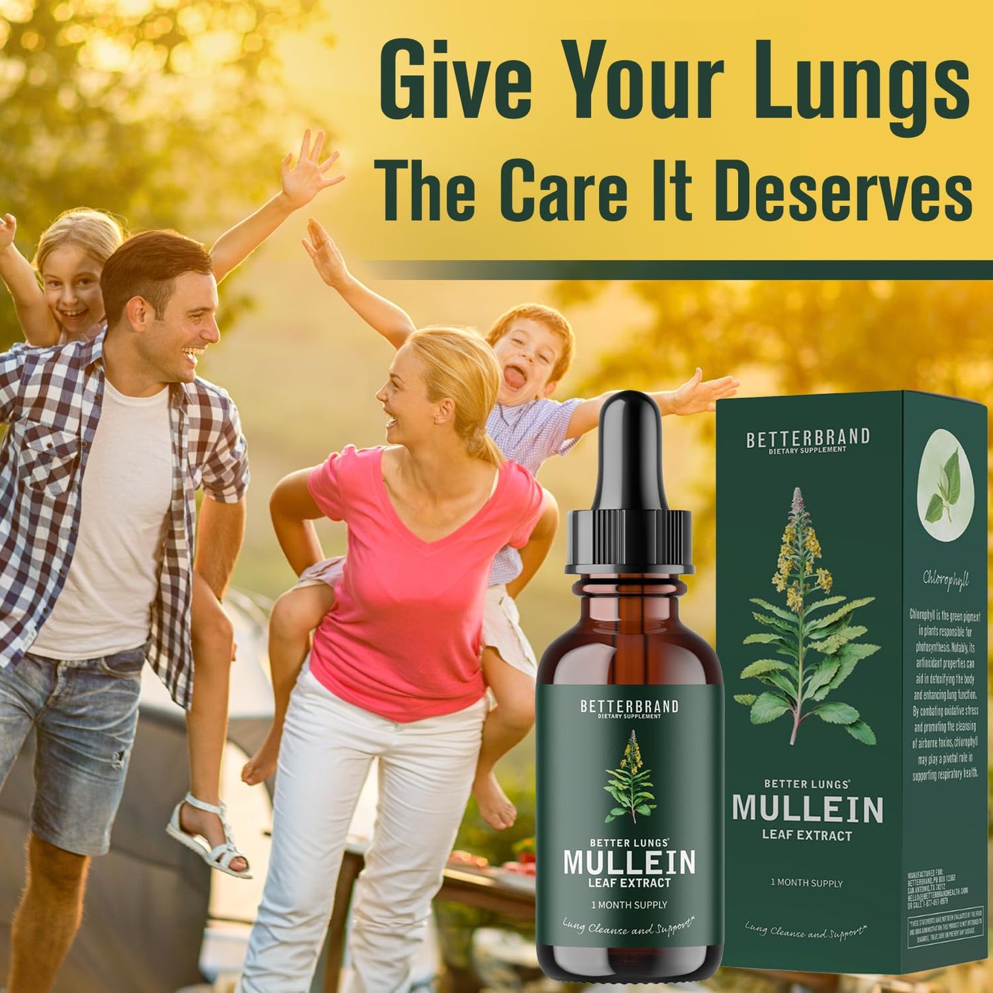 Betterbrand BetterLungs Mullein Leaf Extract - 1 Month Supply