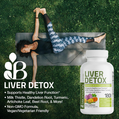 Bronson Liver Detox Advanced Detox & Cleansing Formula Supports Health Liver Function