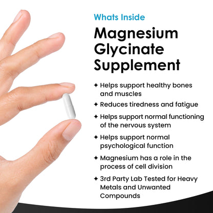 Magnesium Glycinate Supplements - 1040mg of Magnesium - 120 High Strength Capsules