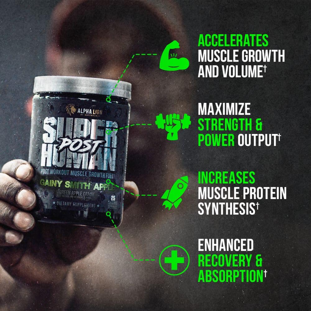 ALPHA LION Superhuman Pre Workout Powder & Post Workout Recovery Bundle (Miami Vice & Gainy Smith Apple)