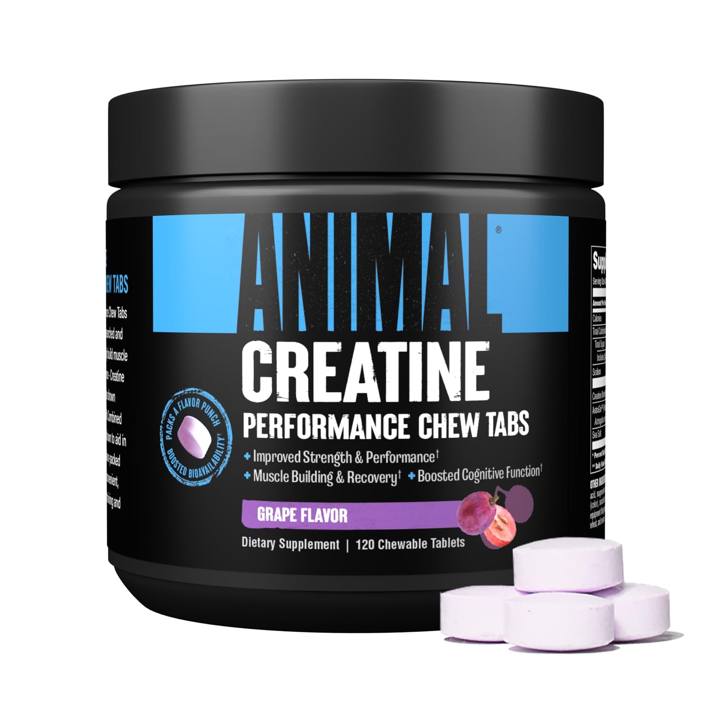 Animal Creatine Chews Tablets - Creatine Monohydrate Chewable Muscle Builder