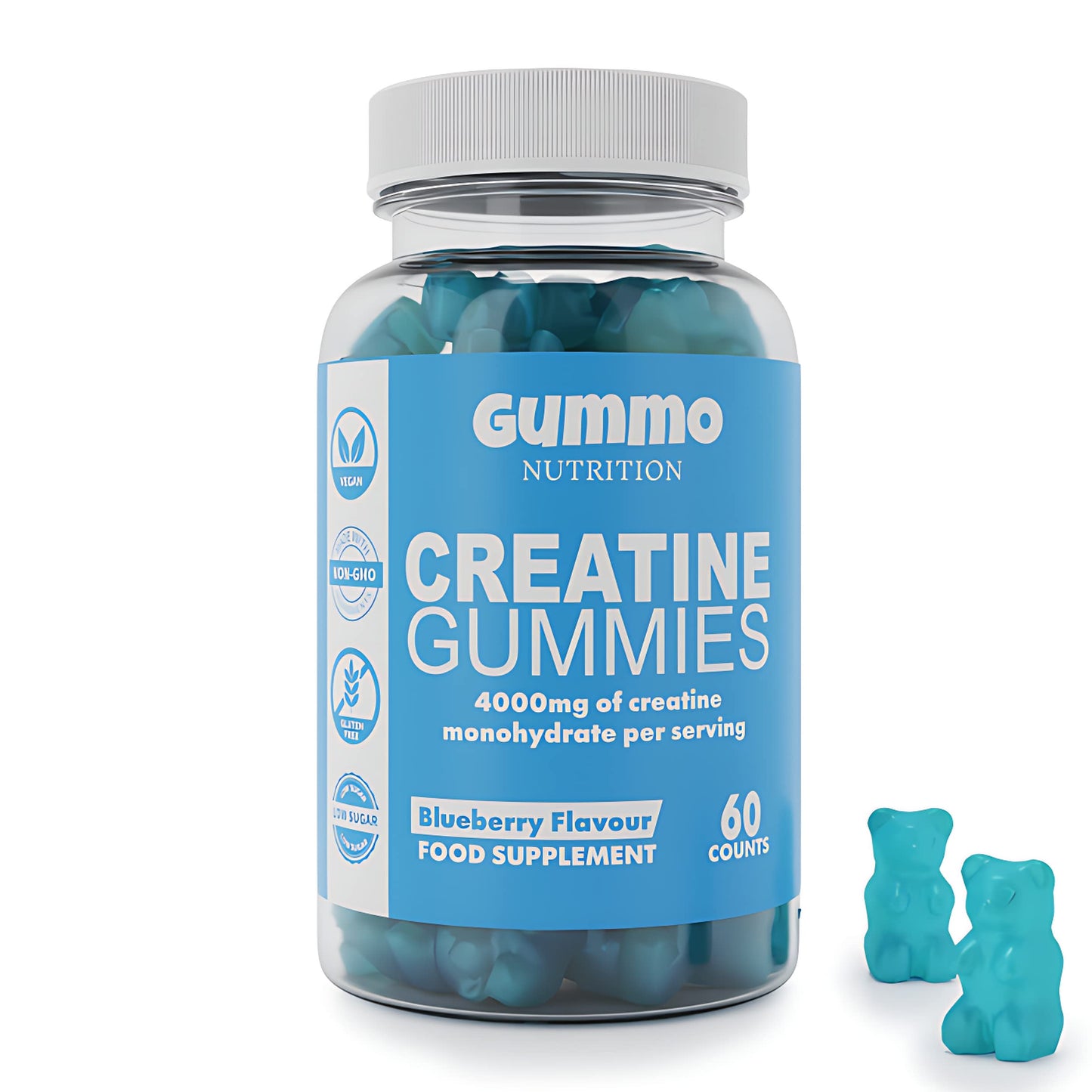 Creatine Monohydrate Gummies 4000mg for Men & Women - 60 Chewable Creatine 