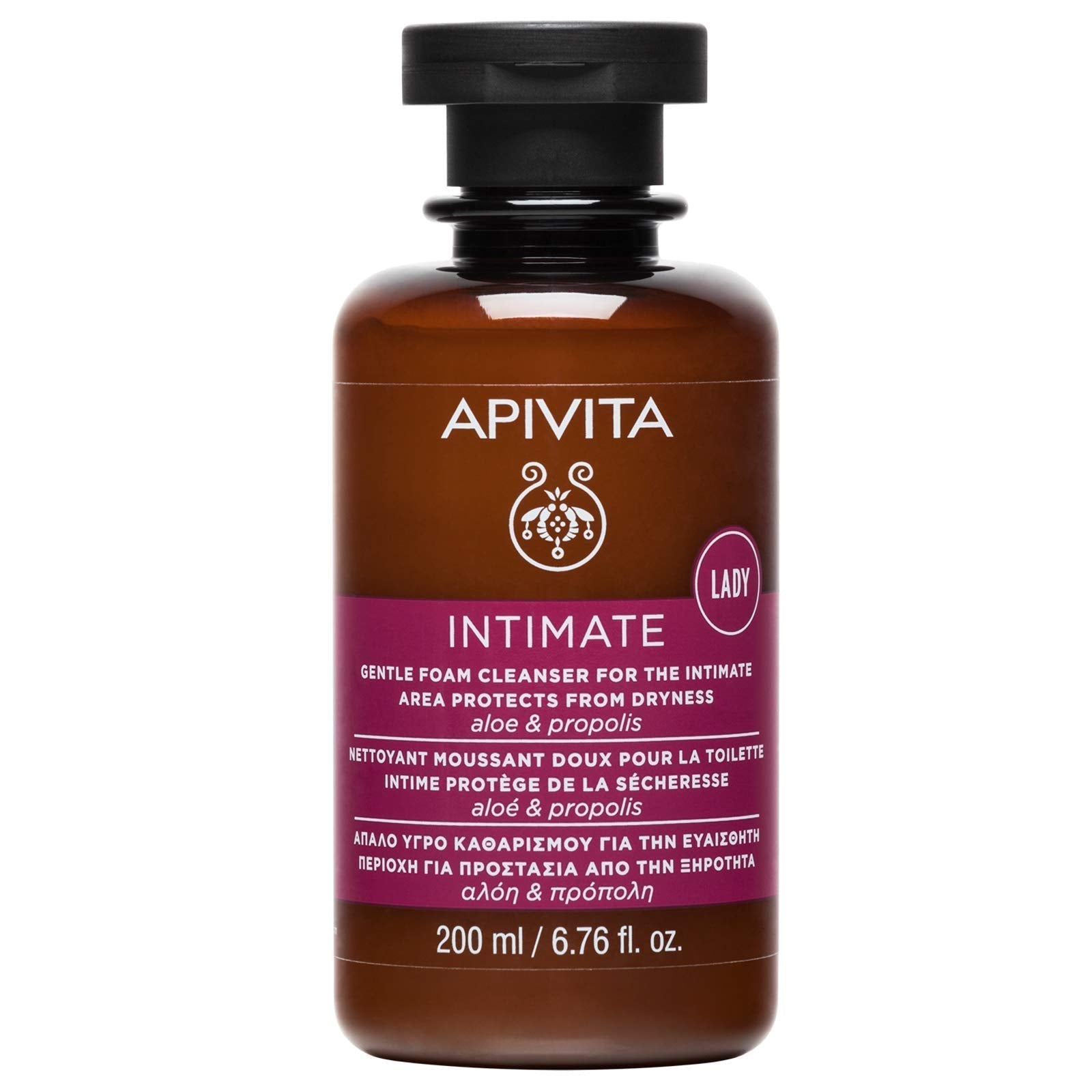 APIVITA Gentle Foam Cleanser for the Intimate Area, pH Balancing Feminine Wash