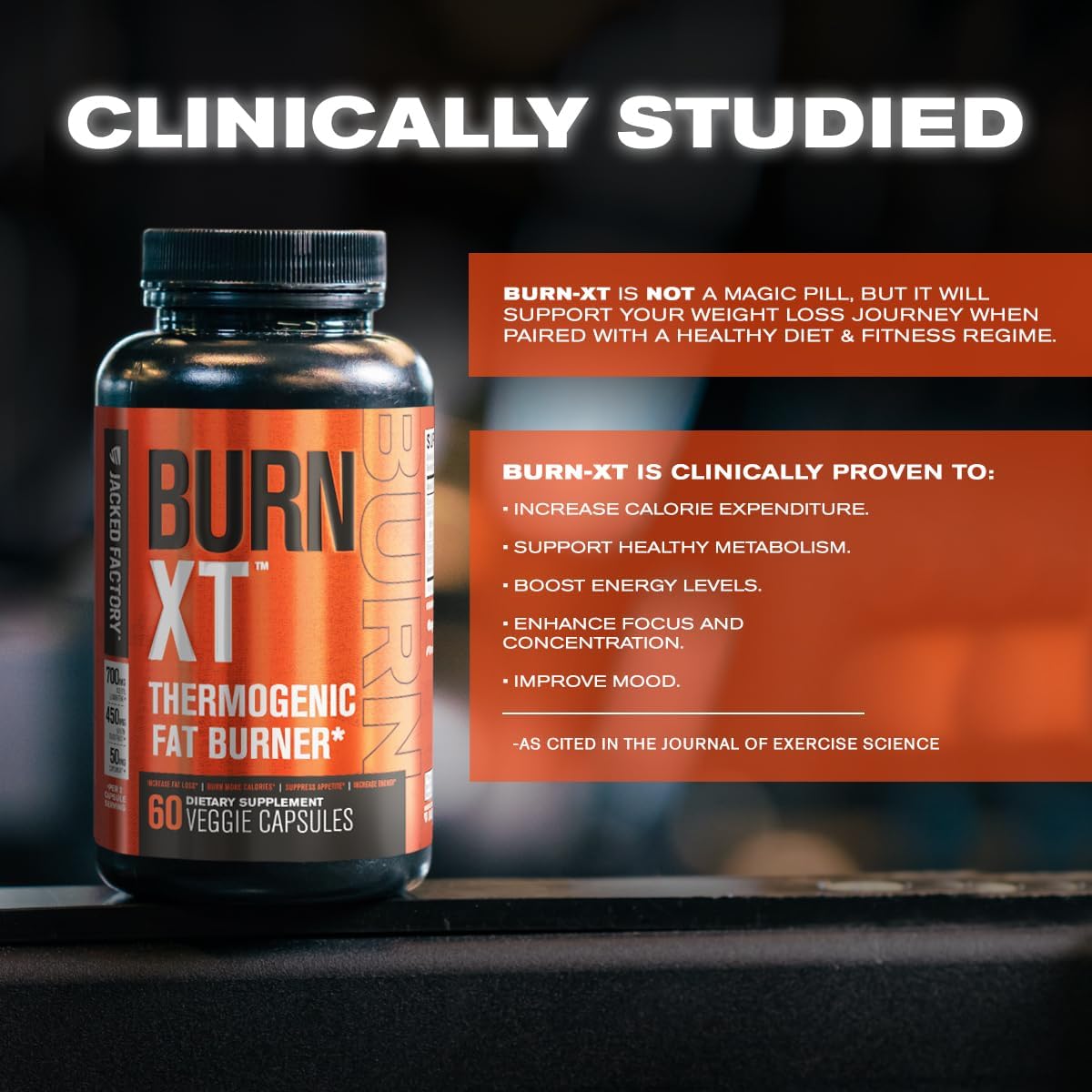 Jacked Factory Burn-XT Clinically Studied Fat Burner & Weight Loss Supplement