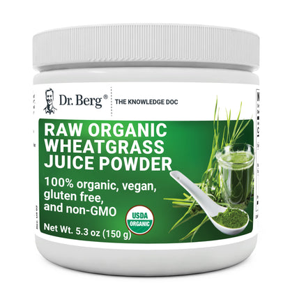 Dr. Berg's Wheatgrass Superfood Powder - Raw Juice Organic Ultra-Concentrated Rich 