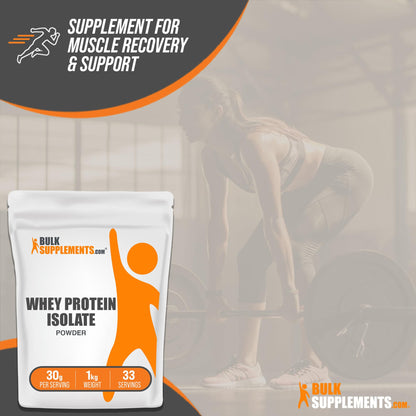 BulkSupplements.com Whey Protein Isolate Powder - Protein Supplement - Protein Powder