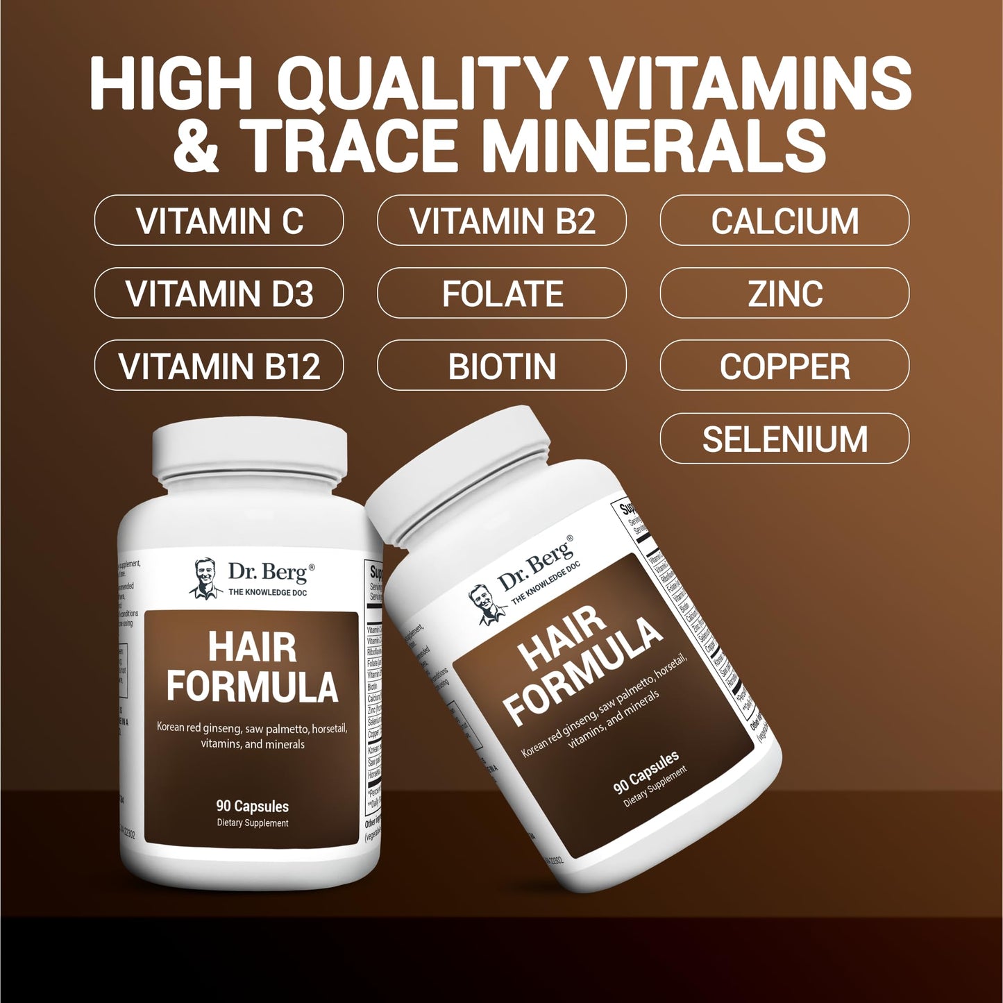 Dr. Berg All in One Vitamins for Hair, Skin & Nails - Advanced Formula with Biotin