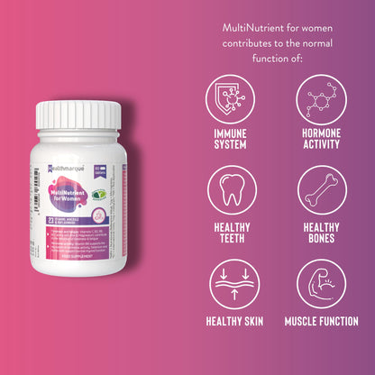 Premium Daily Multivitamin Tablets for Women - 23 Essential Vitamins, Minerals & Bioflavonoids