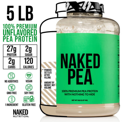 NAKED Pea - 5LB 100% Pea Protein Powder from North American Farms - Unflavored