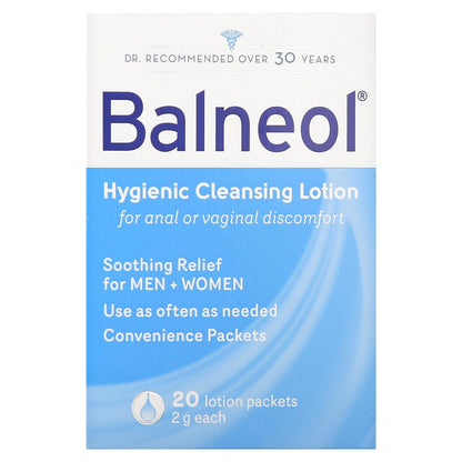 Balneol Hygienic Cleansing Lotion Packets, 20 Count